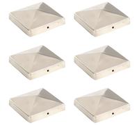6x Bouchons de Poteau de Clôture Pyramidaux Acier Inoxydable 101x101 mm vidaXL