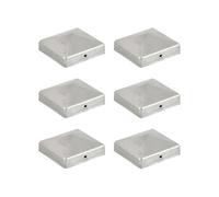 vidaXL Bouchons de poteau de clôture 6 pcs Métal galvanisé 81x81 mm