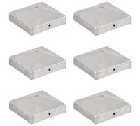 Paalkappen 6 st piramide 91x91 mm gegalvaniseerd metaal145491