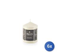 6X Bougies En Cire Ivoire 8X10 Cm