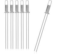 6x brochettes de barbecue premium avec poignée, double brochette de barbecue en acier inoxydable 430