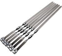 6x Brochettes pour barbecue en acier inoxydable | Set de brochettes à chachly de 45cm | Schampura inoxydable | Longues brochettes pour viande, légumes, baguette | Brochettes à viande pour feu de camp