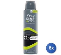 6X Bundle Dove Déodorant Spray 150 Advanced Men Sport Fresh