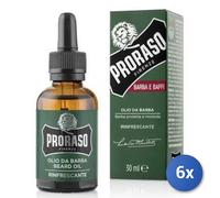 6X Bundle Proraso Huile De Soin Pour Barbe Rafraîchissante Ml 30