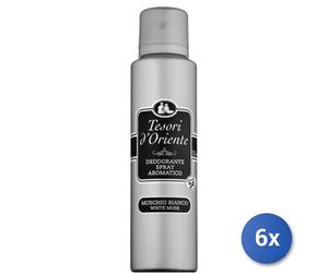 6X Bundle Tesori D'Oriente White Musk Unisex Déodorant Spray 150 Ml 1 Pz