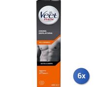 6X Bundle Veet Homme Gel Dépilatoire Corps P.Normaux 200 Ml.