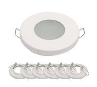 6x Cadre Blanc Mat 651-MW Ø60 MM pour Source D'Éclaraige GU10 MR16 IP44