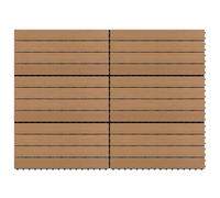 6x Carreaux de Terrasse WPC 60x30 cm 1,08 m² Marron Foncé Dalles Tuiles vidaXL