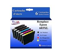 - 6x Cartouches compatibles avec Epson WorkForce WF-2840 DWF, WF-2845 DWF, WF-2850 DWF, WF-2870 DWF
