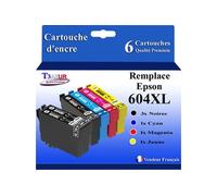 T3AZUR -6X Cartouches compatibles avec Epson 604 604XL pour Epson Expression Home XP2200 XP2205 XP4200 XP4205 XP3200 XP3205 Workforce WF2930 WF2950 WF2910 WF2930DWF