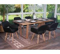 6x chaise de salle à manger Altena II, fauteuil, design rétro des années 50 similicuir, noir