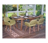 6x chaise de salle à manger Altena II, fauteuil, design rétro des années 50 tissu, vert clair