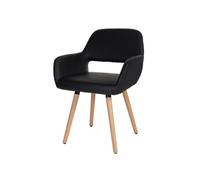 6x chaise de salle à manger Altena II, fauteuil, design rétro des années 50 similicuir, noir