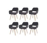 6x chaise de salle à manger Altena II, fauteuil, design rétro des années 50 tissu, gris