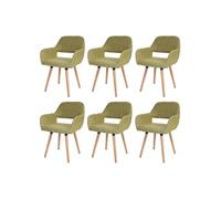 6x chaise de salle à manger Altena II, fauteuil, design rétro des années 50 tissu, vert clair