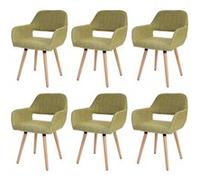 6x chaise de salle à manger Altena II, fauteuil, design rétro des années 50 tissu, vert clair