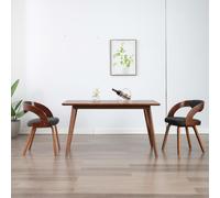 6x Chaise de Salle à Manger Cadre Bois Cuir Artificiel Marron Cuisine vidaXL