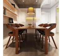 6x Chaise de Salle à Manger Cadre Bois Cuir Artificiel Marron Cuisine vidaXL