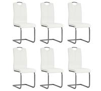 6x Chaise de Salle à Manger Cantilever Blanc Chaise à Manger Cuisine vidaXL