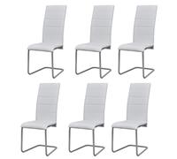 6x Chaise de Salle à Manger Cantilever Blanc Chaise à Manger Cuisine vidaXL