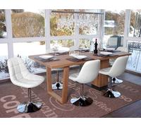 6x Chaise De Salle À Manger Cascina, Fauteuil Pitovante, Chrome Similicuir Blanc Blanc