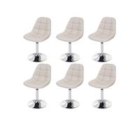 6x chaise de salle à manger Cascina, fauteuil pitovante, chrome similicuir crème