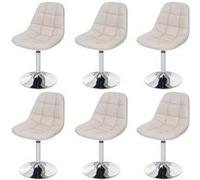 6x chaise de salle à manger Cascina, fauteuil pitovante, chrome similicuir crème