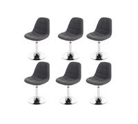6x chaise de salle à manger Cascina, fauteuil pitovante, chrome tissu gris clair