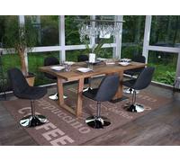 6x chaise de salle à manger Cascina, fauteuil pitovante, chrome tissu gris foncé