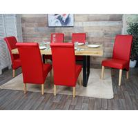 Lot de 6 chaise H. 99 cm non pliable interieur en bois rouge