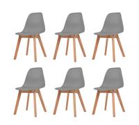 6x Chaise de Salle à Manger Gris Chaises de Cuisine Chaises à Manger vidaXL