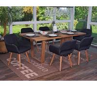 6x chaise de salle à manger HWC-A50 II, fauteuil, design rétro des années 50 tissu, gris foncé