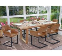 6x Chaise De Salle À Manger Hwc-A50 Ii, Rétro Simili Daim, Brun Marron