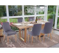 6x Chaise De Salle À Manger Hwc-B44 Ii, Fauteuil, Style Rétro Tissu Gris Foncé Gris