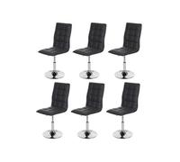 6x chaise de salle à manger HWC-C41, fauteuil, similicuir gris