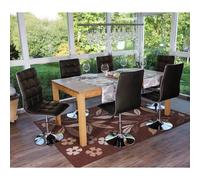6x chaise de salle à manger HWC-C41, fauteuil, similicuir marron