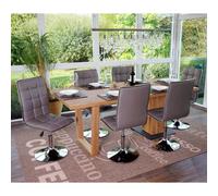 6x Chaise De Salle À Manger Hwc-C41, Fauteuil, Similicuir Taupe Gris