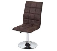 6X Chaise de Salle à Manger HWC-C41, Fauteuil, Tissu - Vintage Marron foncé