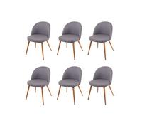 6x chaise de salle à manger HWC-D53, fauteuil, style rétro années 50, en tissu gris foncé