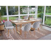 6x chaise de salle à manger HWC-D53, fauteuil, style rétro années 50, en velours gris clair