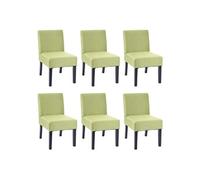 6x chaise de salle à manger HWC-F61, fauteuil lounge, tissu/textil vert