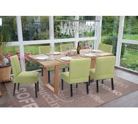 6x Chaise De Salle À Manger Hwc-F61, Fauteuil Lounge, Tissu/Textil Vert Vert