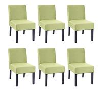 6X Chaise de Salle à Manger HWC-F61, Fauteuil Lounge, Tissu/Textil - Vert