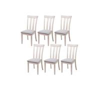 6x chaise de salle à manger MENDLER HWC-G46, tissu, en bois massif châssis clair, gris Gris G