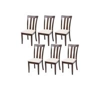 6x chaise de salle à manger MENDLER HWC-G46, tissu, en bois massif châssis foncé, beige Beige