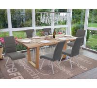 6x Chaise De Salle À Manger Hwc-G55, Chaise De Cuisine Chaise, Tissu/Textile Acier Inoxydable Brossé Gris Gris