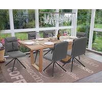 6x Chaise De Salle À Manger Hwc-G58, Chaise De Cuisine, Pivotante, Auto-Position, Tissu Gris Gris