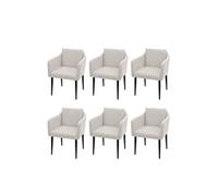6x chaise de salle à manger MENDLER HWC-H93 tissu textile crème beige Beige G