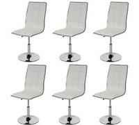 6x chaise de salle à manger MENDLER HWC-C41, fauteuil, similicuir blanc Blanc G