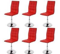 6x chaise de salle à manger MENDLER HWC-C41, fauteuil, similicuir rouge Rouge G